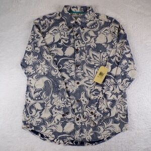 Hobie by Hurley X Reverse Pattern Men's Size L Surfware Shirt Blue/White